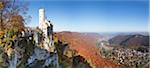 Lichtenstein Castle in autumn, Swabian Alb, Baden Wurttemberg, Germany, Europe