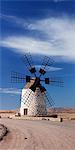 Panoramic image of a windmill, Tefia, Fuerteventura, Canary Islands, Spain, Atlantic, Europe