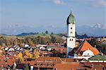 St. Andreas Church, Nesselwang, Ostallgau, Allgau. Allgau Alps, Bavaria, Germany, Europe