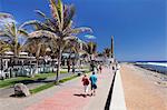 Promenade and lighthouse Faro de Maspalomas, Maspalomas, Gran Canaria, Canary Islands, Spain, Atlantic, Europe