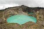 Multi-coloured crater lakes at summit of Kelimutu volcano, eastern Flores, Nusa Tenggara, Indonesia, Southeast Asia, Asia