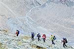 Hikers on the Matterhorn, Zermatt, Valais, Swiss Alps, Switzerland, Europe