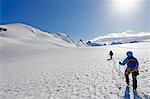 Climbers on Breithorn mountain, 4164m, Zermatt, Valais, Swiss Alps, Switzerland, Europe