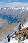 Climber on The Matterhorn, 4478m, Zermatt, Valais, Swiss Alps, Switzerland, Europe