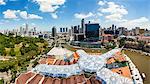 Elevated view over Fort Canning Park and the modern city skyline, Singapore, Southeast Asia, Asia