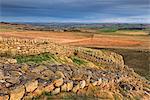 Hadrian's Wall, UNESCO World Heritage Site, on top of Steel Crags in Northumberland National Park, Northumberland, England, United Kingdom, Europe