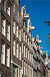 Gabled houses by a canal, Amsterdam, Netherlands, Europe