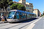 Modern tram, Nice, Alpes Maritimes, Provence, Cote d'Azur, French Riviera, France, Europe