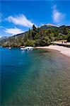 Beach on a mountain lake in Los Alerces National Park, Chubut, Patagonia, Argentina, South America