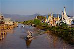 Monastery and Ywama village, Inle Lake, Shan State, Myanmar (Burma), Asia