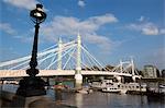 Albert Bridge on the River Thames, Chelsea, London, England, United Kingdom, Europe