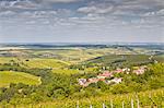 Looking down on the village of Amigny near to Sancerre, an area famous for its wine, Cher, Centre, France, Europe