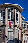 Person Hanging Flag out of Window, Valparaiso, Chile