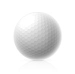 Golf ball isolated on white background. Vector illustration