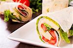 Selective focus on the front sandwich wrap