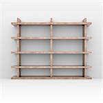 Wooden shelves. 3d rendering on white background