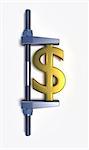 abstract dollar golden sign with bolt construction