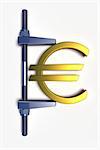 abstract euro golden sign with bolt construction