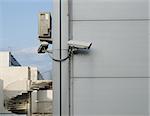 A CCTV camera at the corner of the building