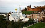 Autumn view of Church Elijah the Prophet and Kremlin Nizhny Novgorod Russia