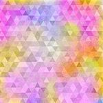Abstract yellow pink vector geometric  triangles background with curly texture