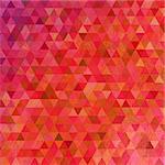Abstract grunge  vector geometric red background with varicolored triangles