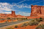 Empty road in famous Arches National Park, Moab,Utah,USA