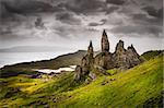 Landscape view of Old Man of Storr rock formation, Scotland, United Kingdom