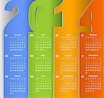 Clean 2014 business wall calendar