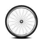 detailed illustration of a bicycle wheel, eps 10 vector