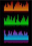 illustration of equalizer visualisations, symbol for music and sound