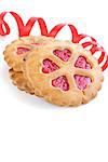 festive cookies decorated with Jelly hearts - romantic gift