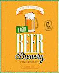Vintage Beer Brewery Poster. Vector illustration.