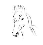 Illustration symbol outline head horse isolated on white background - vector