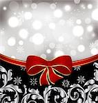 Illustration Christmas floral background, ornamental design elements - vector