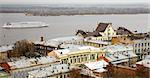 Evening river cruise on Volga River along the most ancient street of Nizhny Novgorod Russia