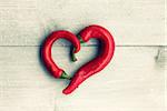 Photo of red heart shape chili pepper