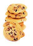 Stack of Christmas Cookies with Nuts and Raisins isolated on white background