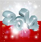 Flag of Poland 2014 background. New Year or similar concept