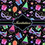 Vector illustration of  colorful  invitation card