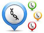 Map marker with icon of a chain, vector eps10 illustration