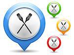 Map marker with icon of oars, vector eps10 illustration