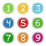 Set of hand drawn numbers, vector eps10 illustration