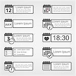 Calendar icons with place for your text, vector eps10 illustration