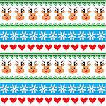 Winter red and green vector background - knitted style