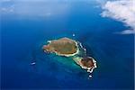 Aerial view of small island near to island Mauritius