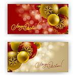 Elegant Christmas background with Christmas balls, baubles for greeting card, invitation. Vector illustration EPS10.