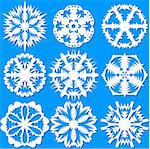 Set of snowflakes, vector illustration.