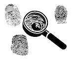 fingerprint magnifier on a white background