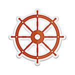 Ship wheel sticker icon, vector eps10 illustration